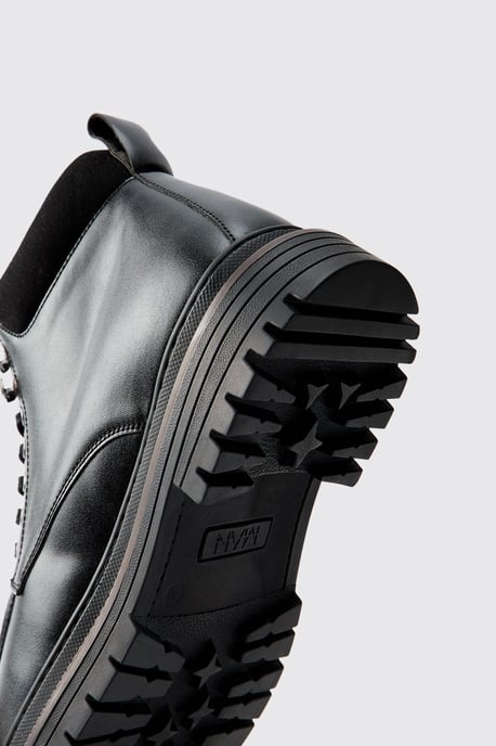 Washed PU Hiking Style Boot - Image 4