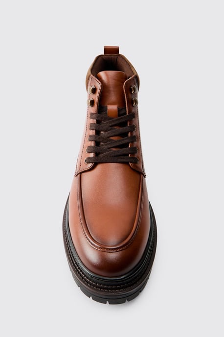 Washed PU Hiking Style Boot - Image 3