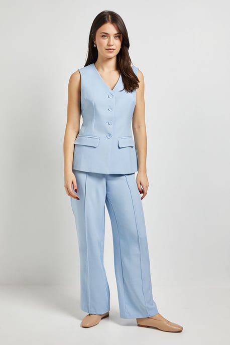 Elastic Waist Straight Leg Trouser - Image 1