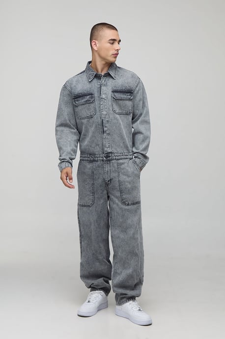 Long Sleeve Relaxed Fit Cargo Boilersuit - Image 1