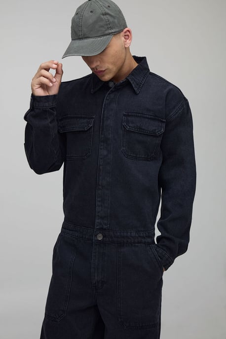 Long Sleeve Relaxed Fit Cargo Boilersuit - Image 3