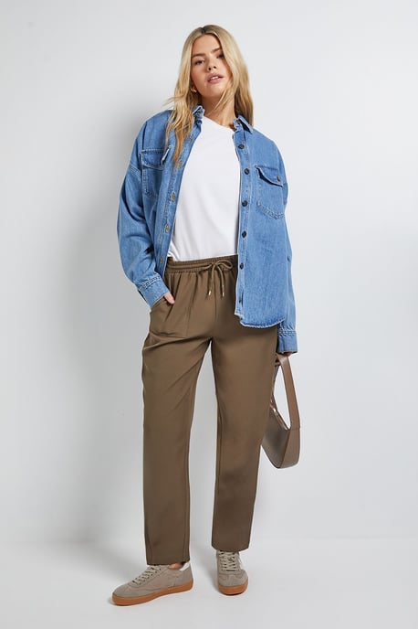 Pull On Barrel Leg Trouser - Image 1