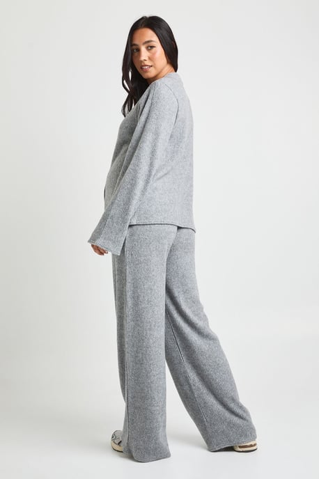 Maternity Soft Rib Slouchy Cardigan & Wide Leg Trouser - Image 2