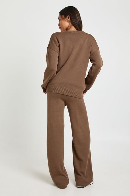 Maternity Soft Knit Jumper And Wide Leg Trousers Knitted Co-ord - Image 2