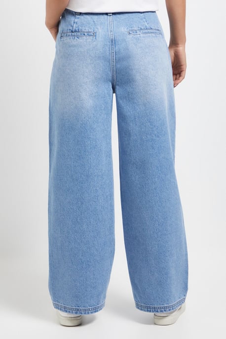 Petite Wide Leg High Waist Denim Jeans - Image 3