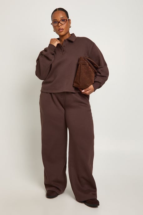 Plus Button Down Wide Leg Joggers - Image 1