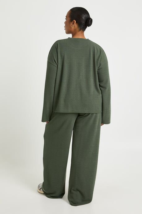 Plus Long Sleeve T-shirt & Wide Leg Trouser Co Ord - Image 2