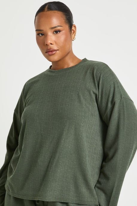 Plus Long Sleeve T-shirt & Wide Leg Trouser Co Ord - Image 4