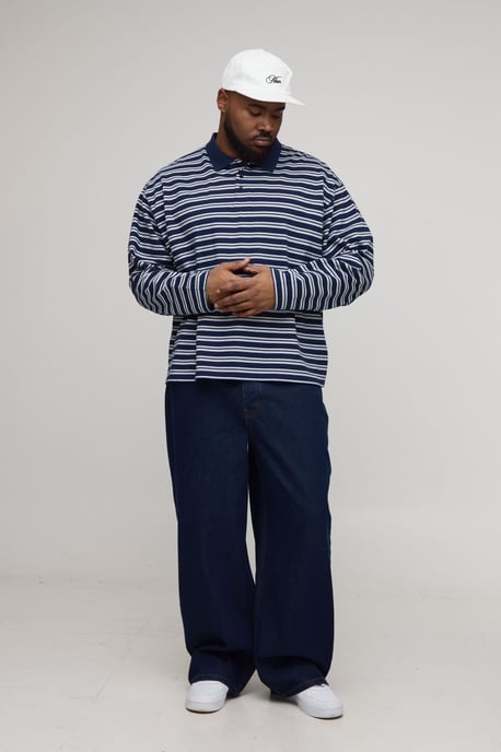 Plus Indigo Wash Contrast Stitch Seam Detail Relaxed Fit Jeans - Image 4