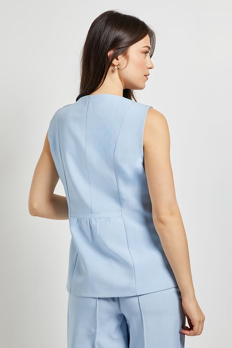 Pocket Detail Longline Button Up Waistcoat - Image 3