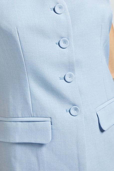 Pocket Detail Longline Button Up Waistcoat - Image 5