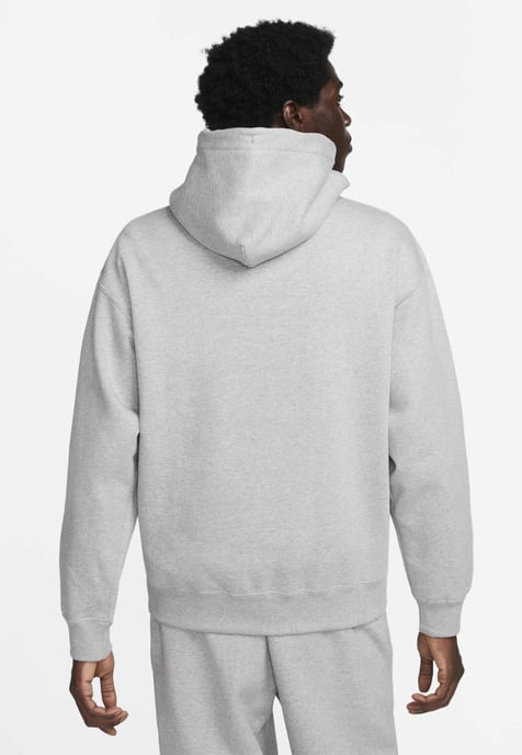 Nike Solo Swoosh Mens Fleece Pullover Hoodie in Grey - Image 2