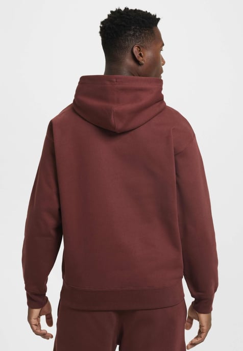 Nike Solo Swoosh Mens Fleece Pullover Hoodie in Dark Pony/White - Image 2