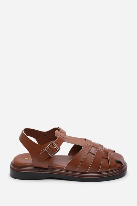 Where's That From Womens Chime Fisherman Flatform Tan Sandal - Image 2