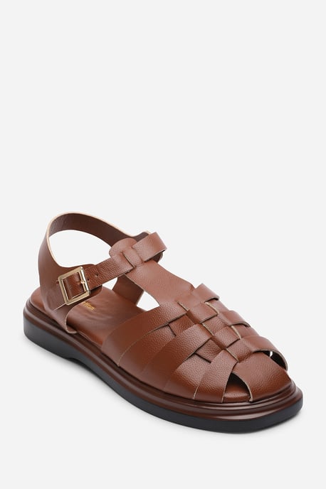 Where's That From Womens Chime Fisherman Flatform Tan Sandal - Image 3