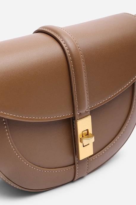 Where's That From Womens 'Breeze' Faux Leather Shoulder Bag With Gold Lock Detail - Image 3