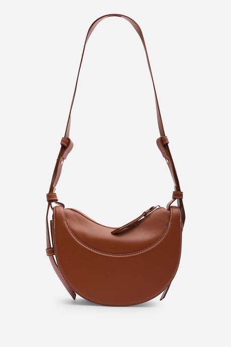 Where's That From Womens 'Envie' Crescent Faux Leather Shoulder Bag in Tan - Image 2