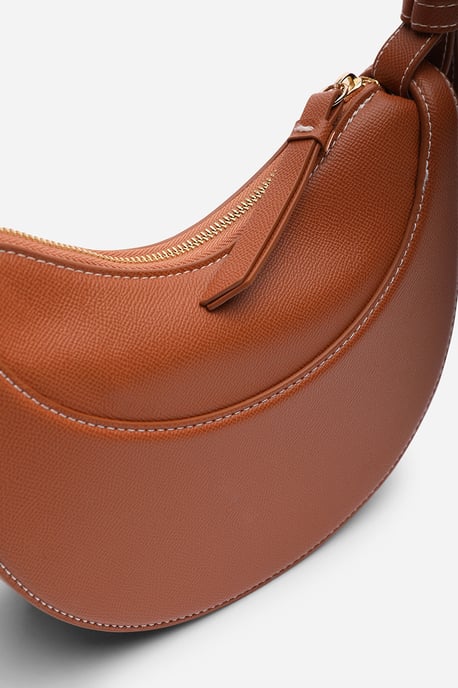 Where's That From Womens 'Envie' Crescent Faux Leather Shoulder Bag in Tan - Image 5
