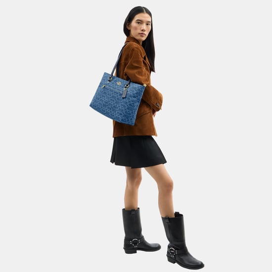 Station Tote Bag In Signature Denim - Image 5