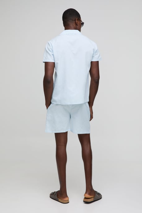 Regular Revere Linen Blend Shirt & Short Set - Image 2