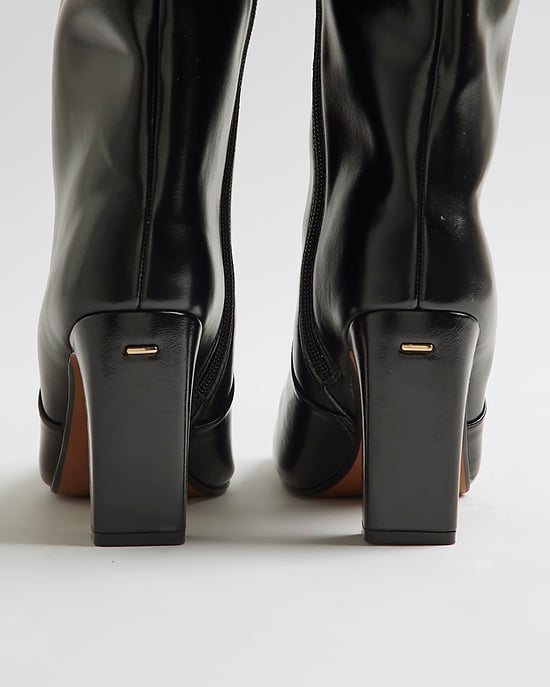 River Island Womens High Leg Boots Black Chisel Toe - Image 3