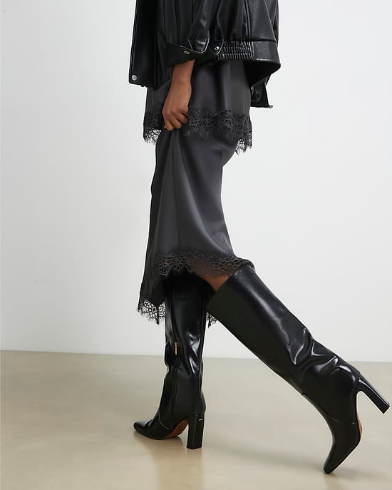 River Island Womens High Leg Boots Black Chisel Toe - Image 4