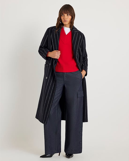 River Island Womens Wide Leg Jeans Blue Cargo - Image 1
