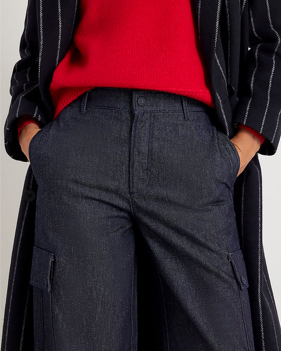 River Island Womens Wide Leg Jeans Blue Cargo - Image 2