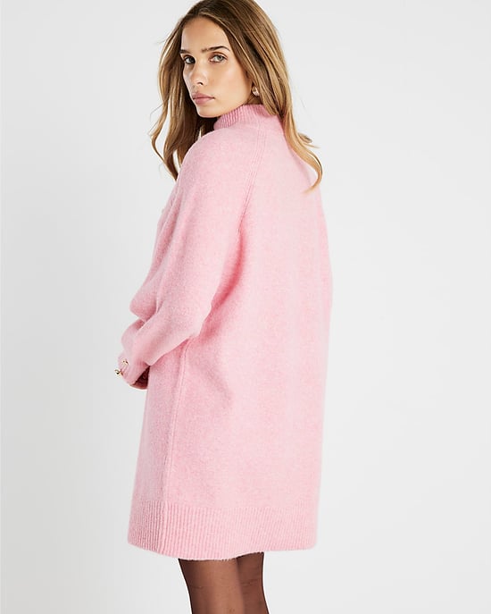 River Island Womens Mini Jumper Dress Pink Knitted Long Sleeve - Image 3