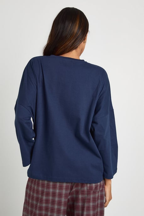 Maternity Cotton Pocket Front Long Sleeve Top - Image 2