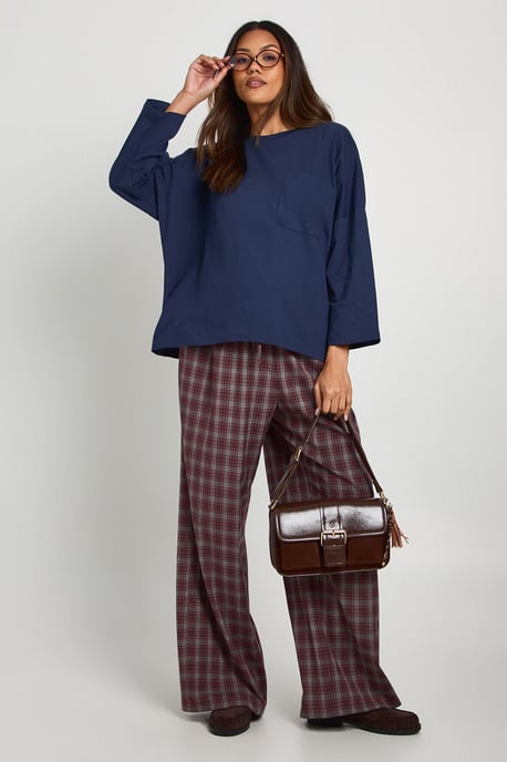 Maternity Cotton Pocket Front Long Sleeve Top - Image 3