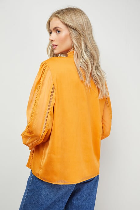 Oasis Ruffle Blouse Tie Neck Ruffle Detail Chiffon Blouse