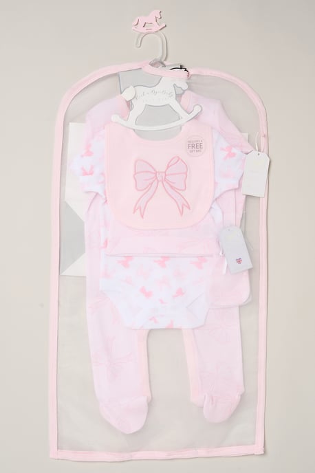 5-Piece Bow Print All in One Baby Gift Set - Image 6