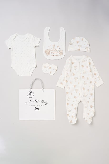 5-Piece Animal Print All in One Baby Gift Set - Image 1