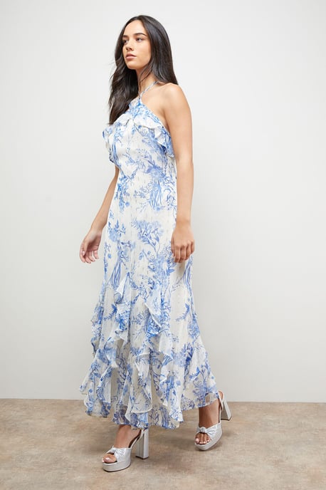 Halterneck Spaghetti Strap Maxi Dress - Image 4