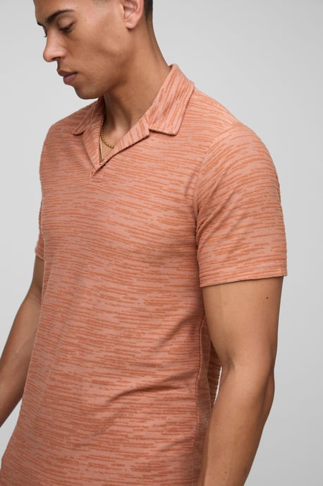 Slim Fit Revere Textured Polo - Image 3