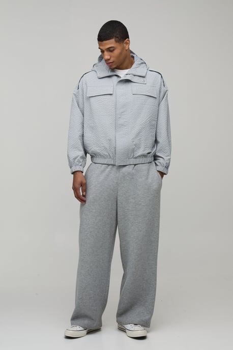 Oversized Boxy Check Funnel Hood Cagoule - Image 4
