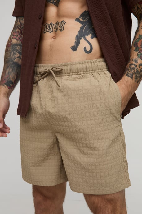Mid Length Seersucker Check Swim Short - Image 3