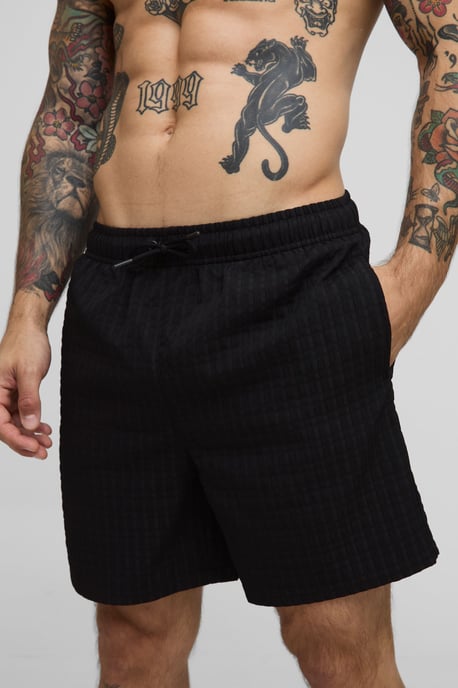 Mid Length Seersucker Check Swim Short - Image 3