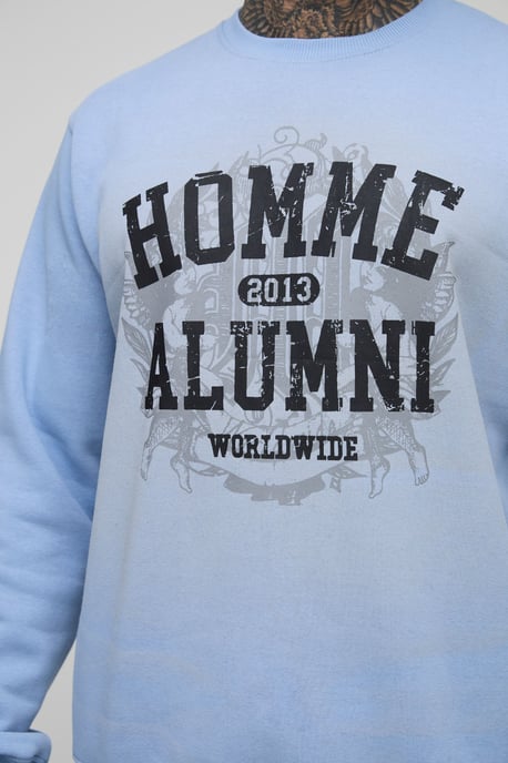 Tall Homme Spray Wash Sweatshirt Regular Fit & Jersey Short Set - Image 3