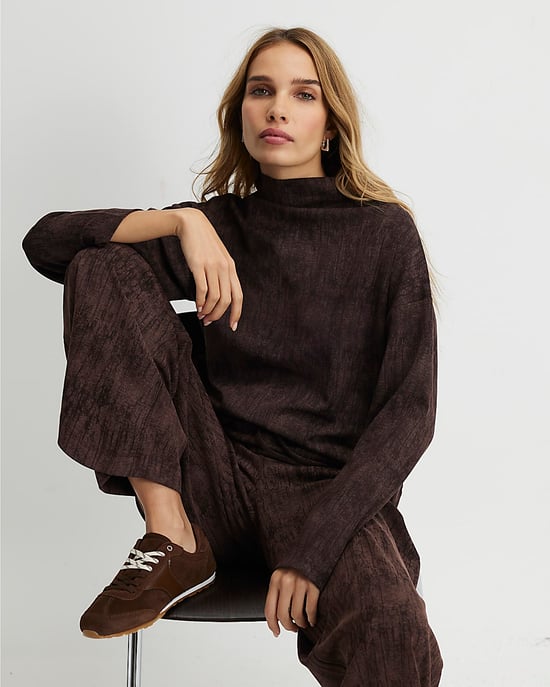 River Island Womens Top Brown Premium High Neck Crinkle Effect - Image 3