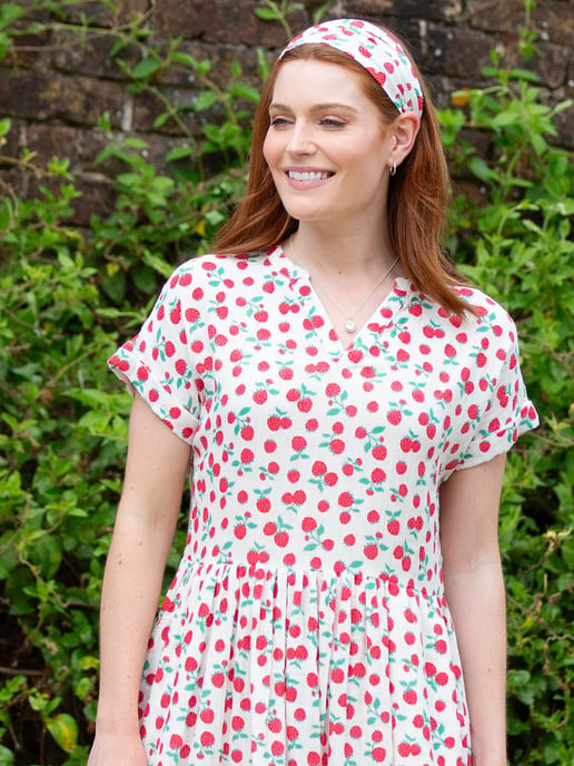 Kite Clothing Everley Muslin Dress Raspberry - Image 3