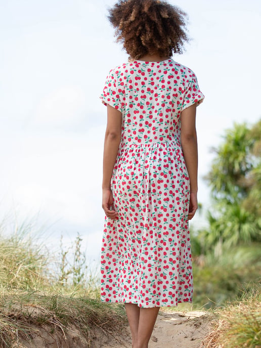Kite Clothing Everley Muslin Dress Raspberry - Image 4