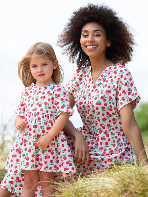 Kite Clothing Everley Muslin Dress Raspberry - Image 5