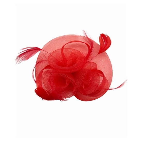 Floral Fascinator with A Wide Base in Red - Image 3
