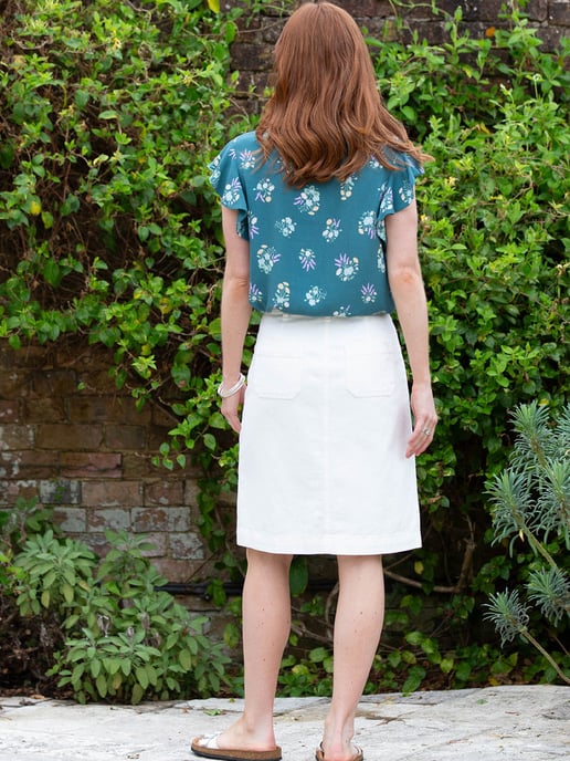 Kite Clothing Bradpole Twill Skirt Ivory - Image 4
