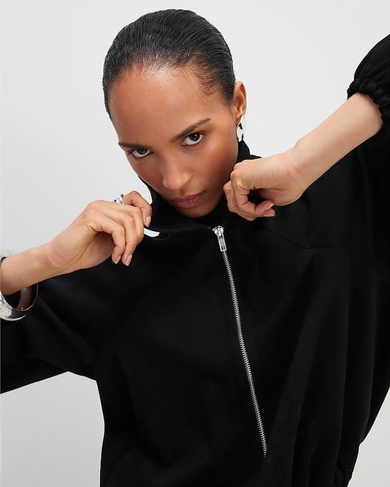 River Island Womens Bomber Jacket Black Faux Suede - Image 2