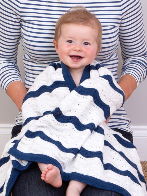Kite Clothing Heirloom Knit Blanket Navy - Image 2