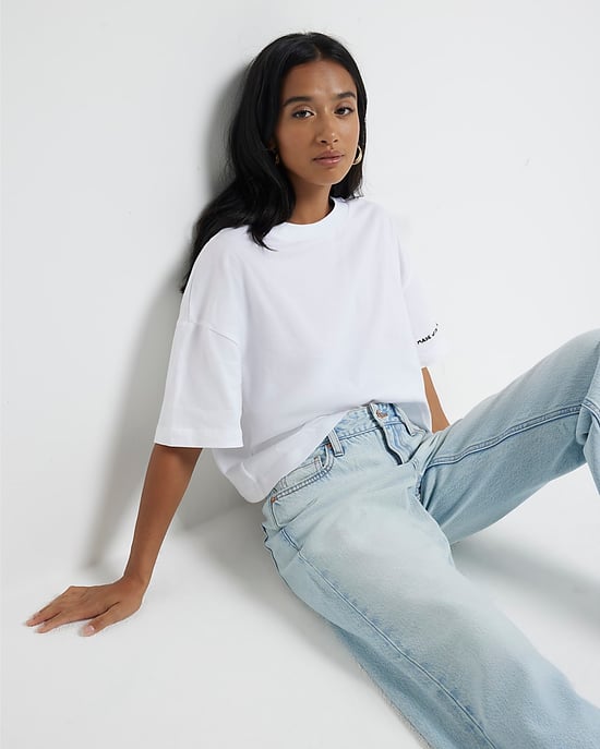 River Island Womens Straight Jeans Petite High Waisted Relaxed - Image 3