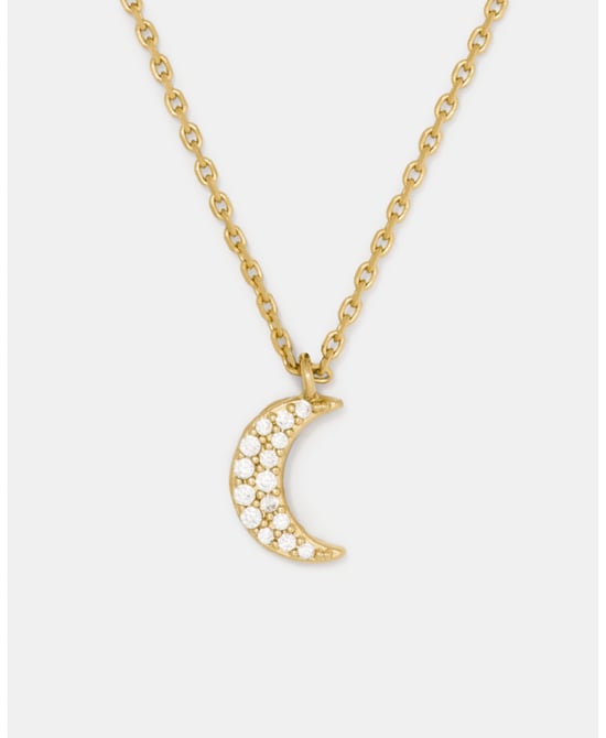 You're A Gem Pave Moon Pendant - Image 1